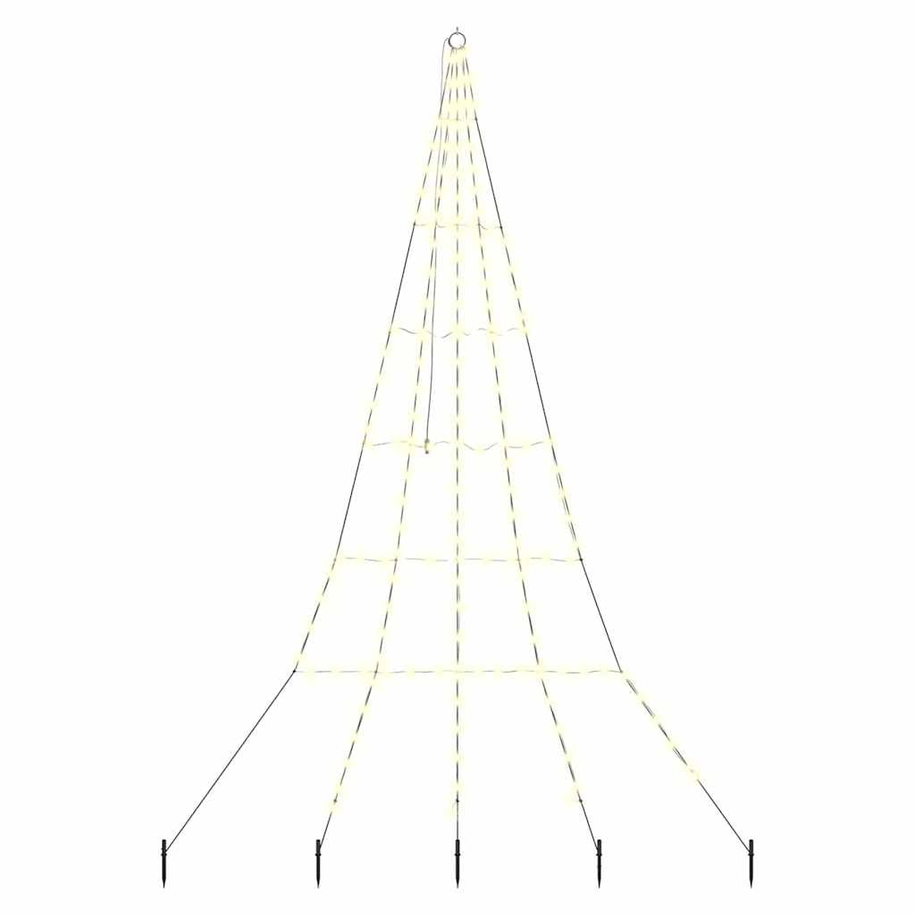 VidaXL LED-Weihnachtsbaum mit Erdspießen warmweiß 306 cm Metall