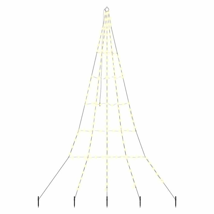 VidaXL LED-Weihnachtsbaum mit Erdspießen warmweiß 306 cm Metall
