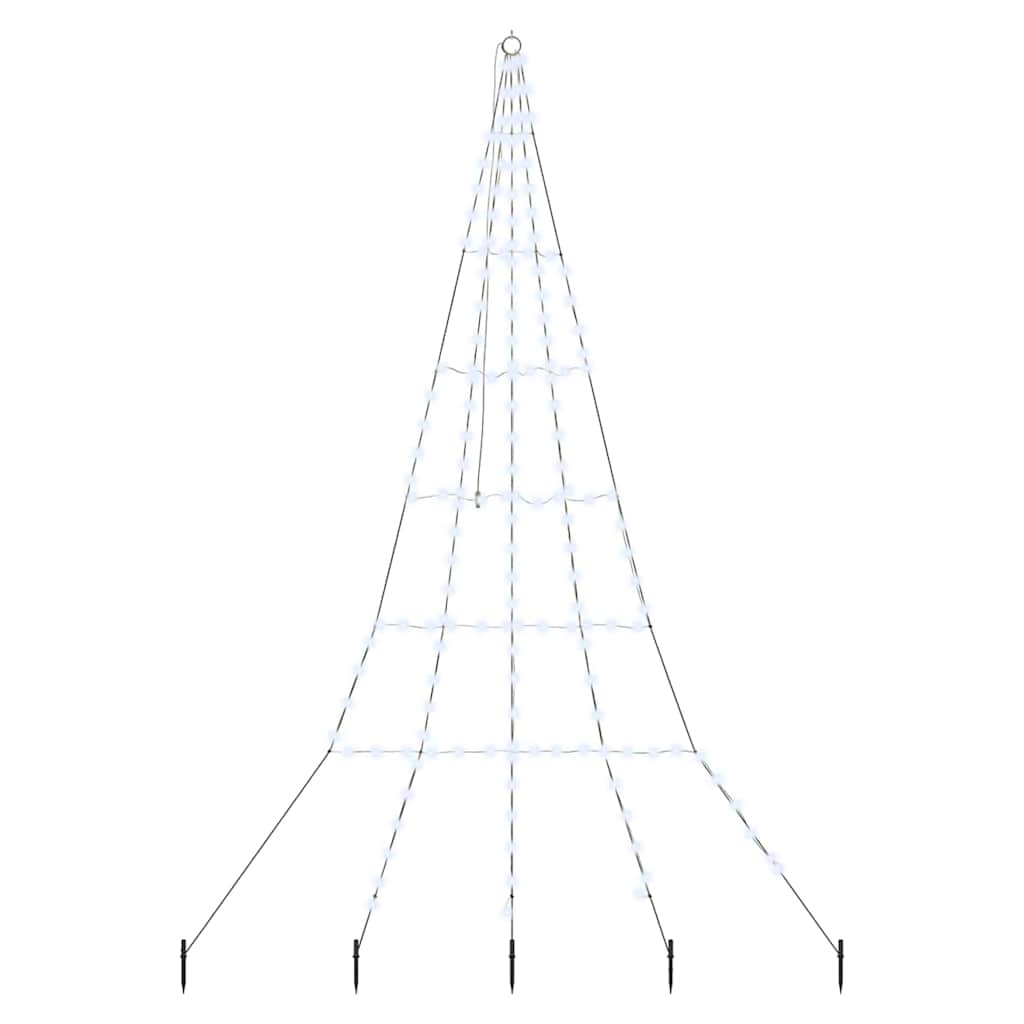 VidaXL LED-Weihnachtsbaum mit Erdspießen kaltweiß 306 cm Metall