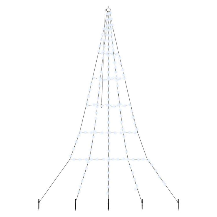 VidaXL LED-Weihnachtsbaum mit Erdspießen kaltweiß 306 cm Metall