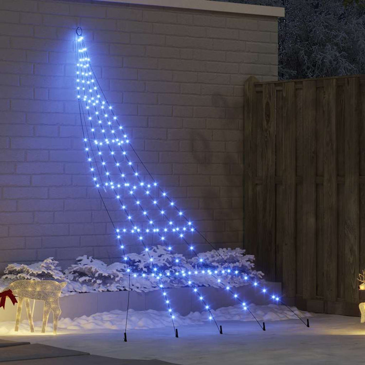 VidaXL LED-Weihnachtsbaum mit Erdspießen mit 168 LED blau 306 cm Metall