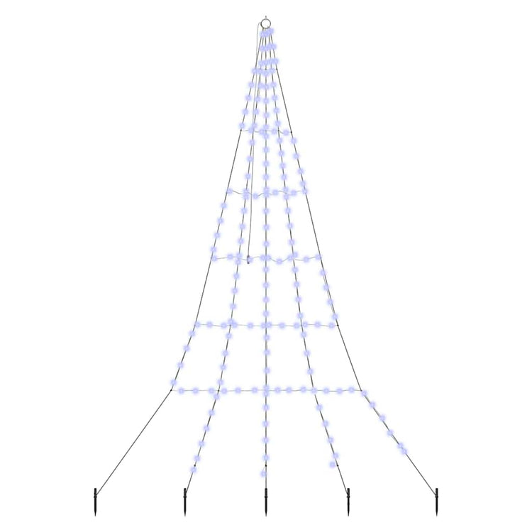 VidaXL LED-Weihnachtsbaum mit Erdspießen mit 168 LED blau 306 cm Metall