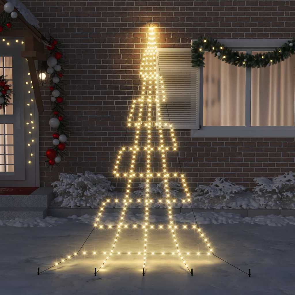 VidaXL LED-Weihnachtsbaum mit Erdspießen warmweiß 511 cm Metall