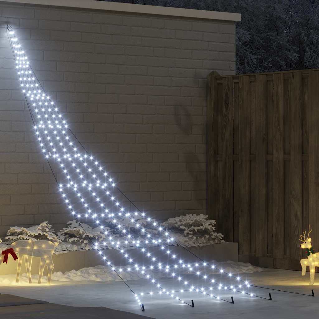 VidaXL LED-Weihnachtsbaum mit Erdspießen kaltweiß 511 cm Metall