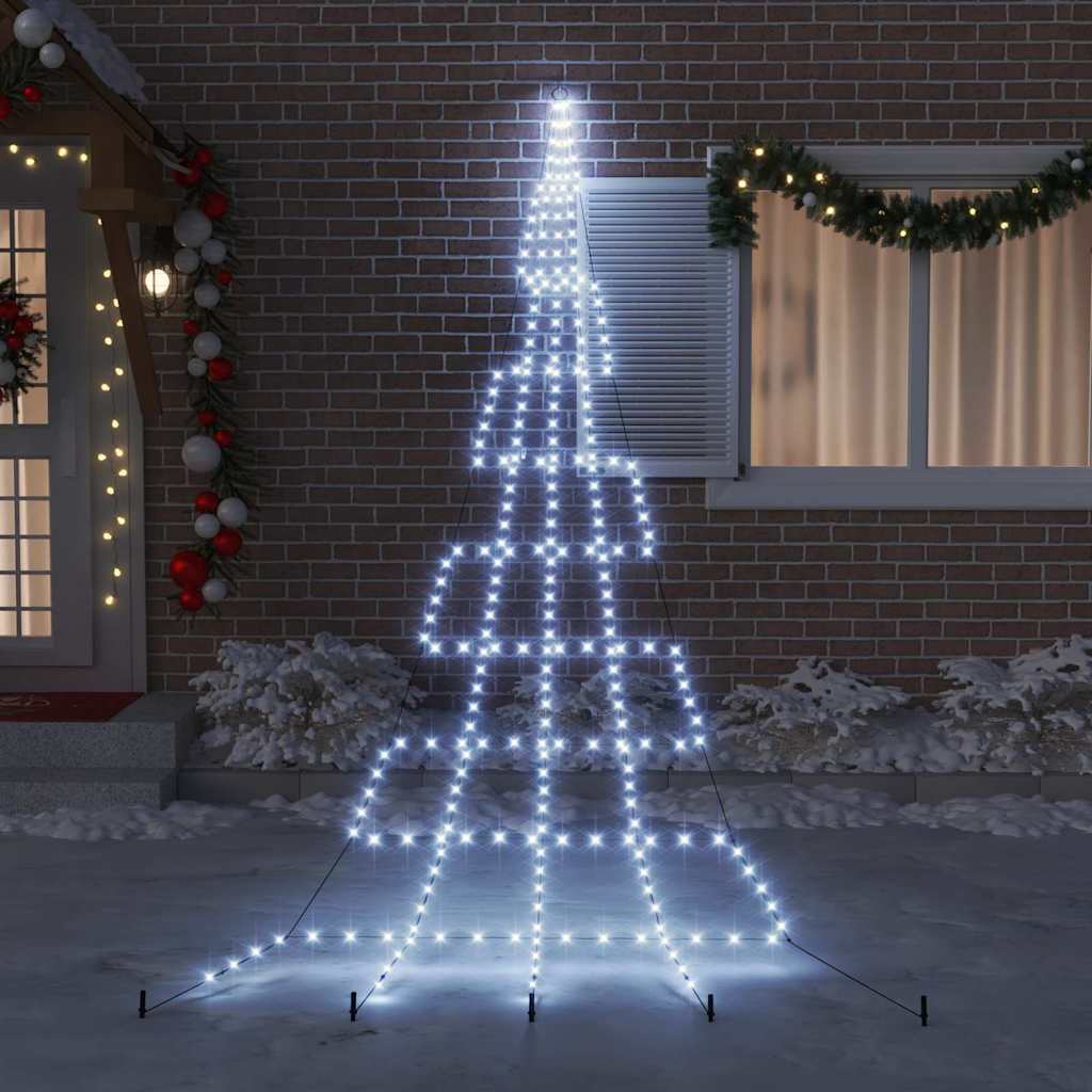 VidaXL LED-Weihnachtsbaum mit Erdspießen kaltweiß 511 cm Metall