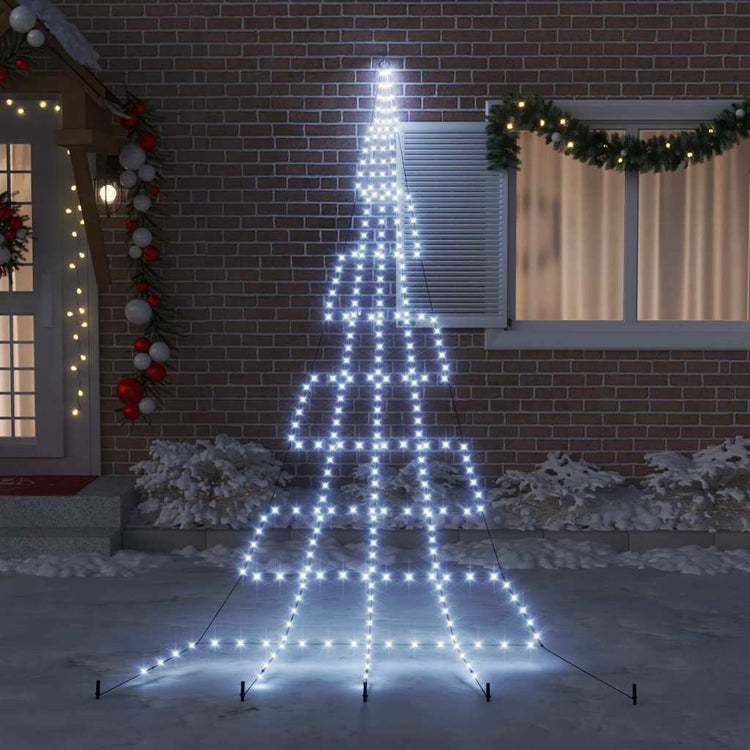VidaXL LED-Weihnachtsbaum mit Erdspießen kaltweiß 511 cm Metall
