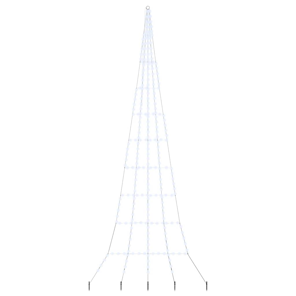 VidaXL LED-Weihnachtsbaum mit Erdspießen kaltweiß 511 cm Metall