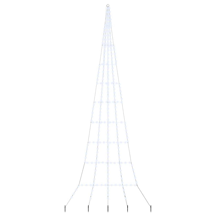 VidaXL LED-Weihnachtsbaum mit Erdspießen kaltweiß 511 cm Metall