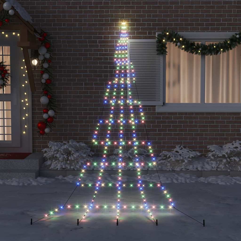 VidaXL LED-Weihnachtsbaum mit Erdspießen mehrfarbig 511 cm Metall