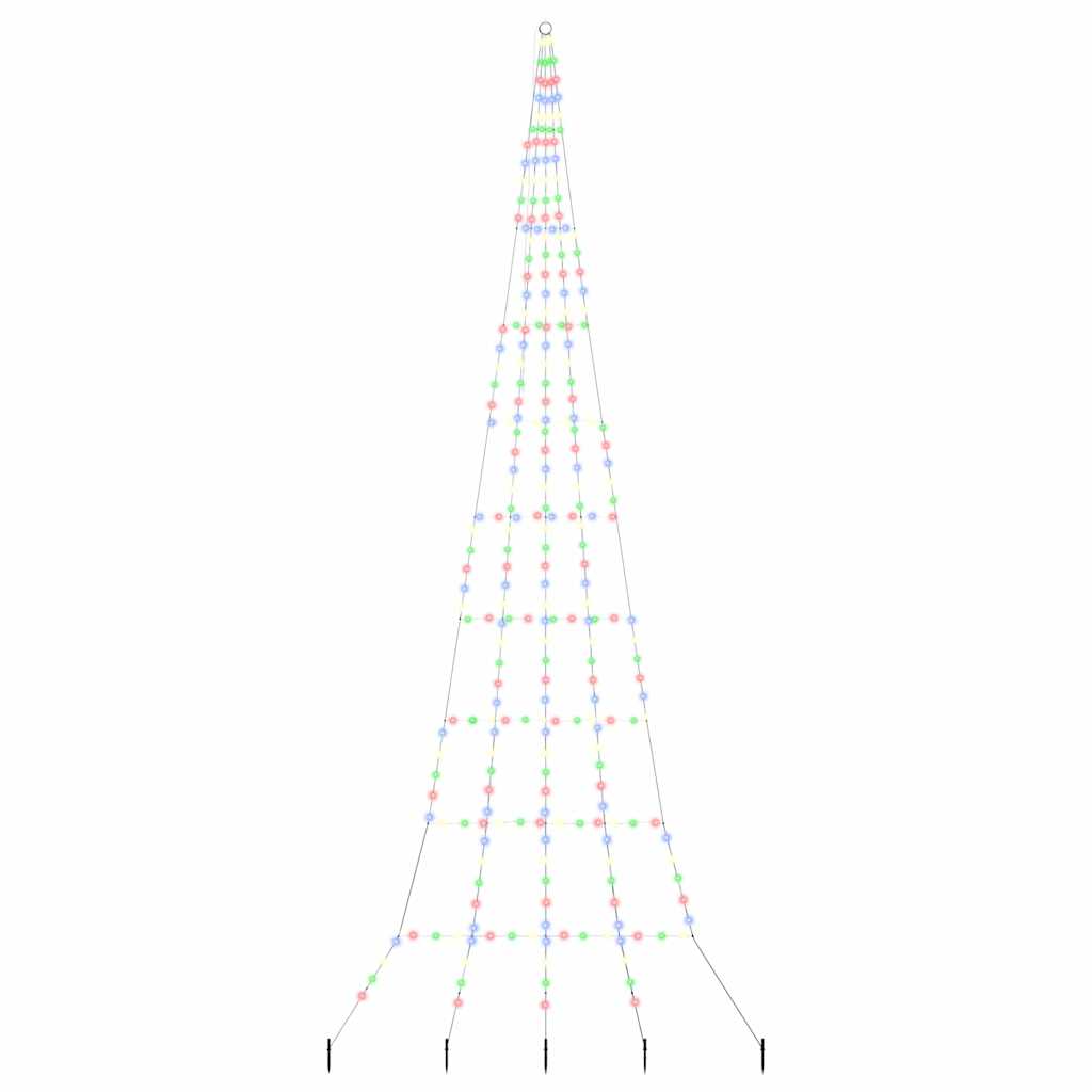 VidaXL LED-Weihnachtsbaum mit Erdspießen mehrfarbig 511 cm Metall