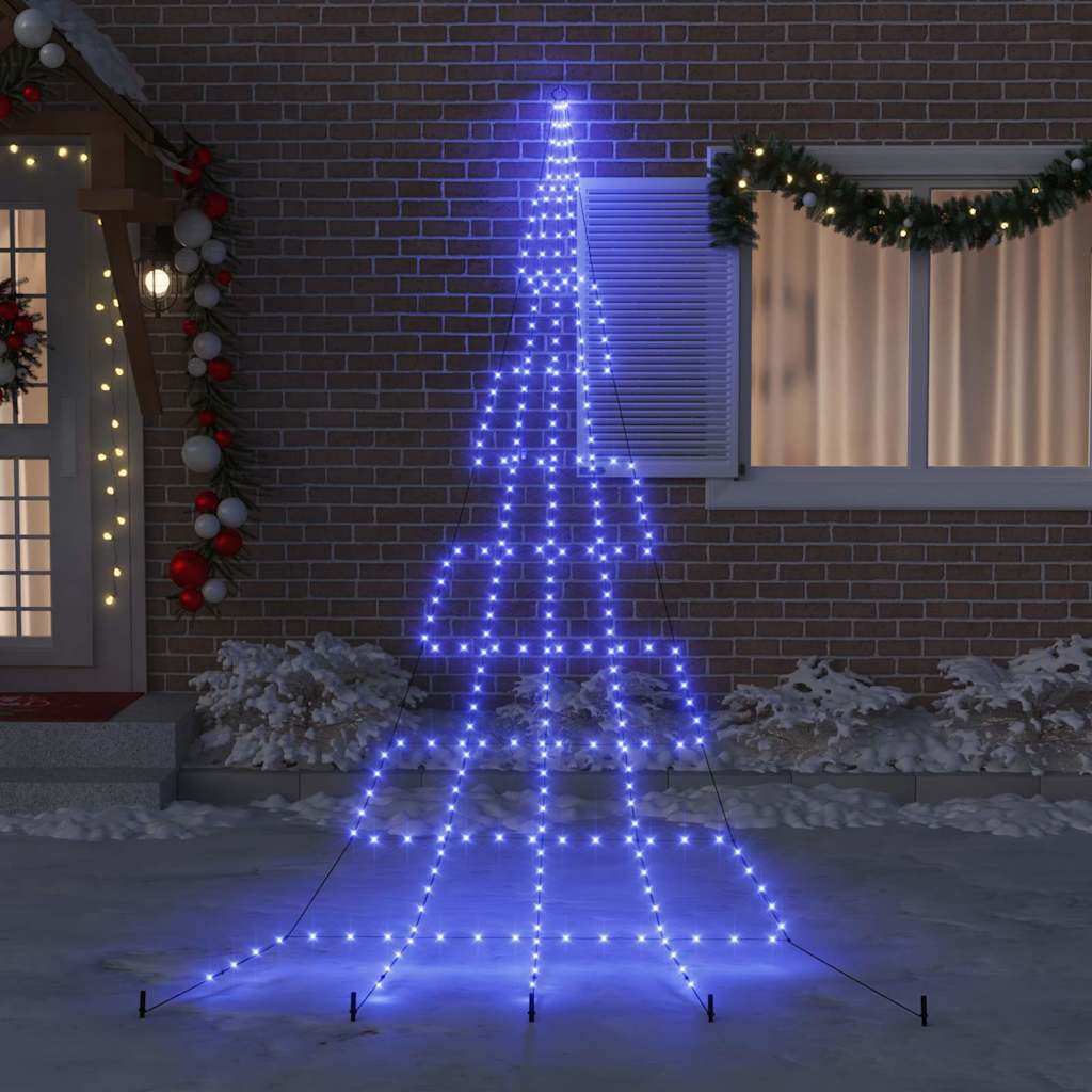 VidaXL LED-Weihnachtsbaum mit Erdspießen mit 276 LED blau 511 cm Metall