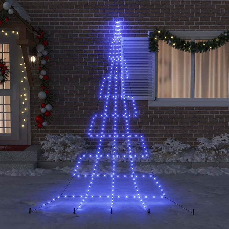 VidaXL LED-Weihnachtsbaum mit Erdspießen mit 276 LED blau 511 cm Metall