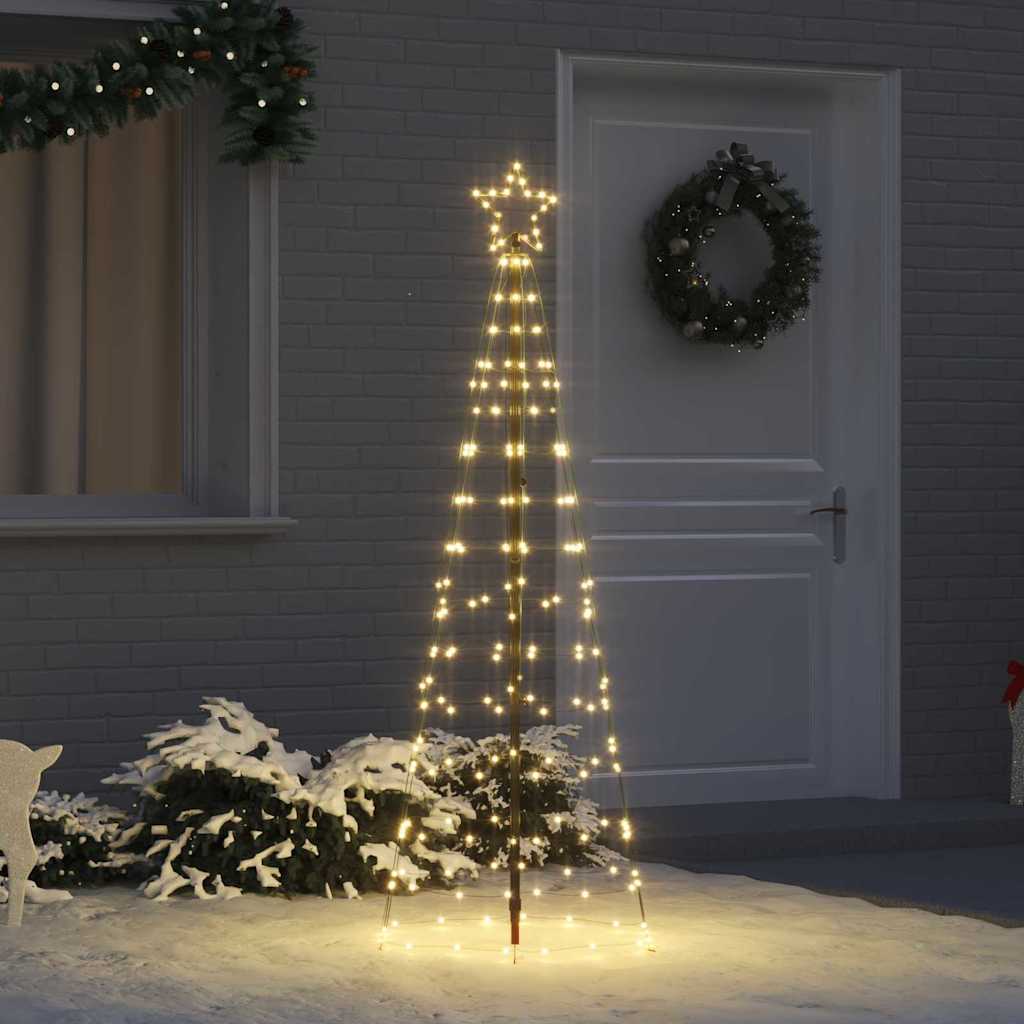 VidaXL LED-Weihnachtsbaum mit Erdspießen warmweiß 250 cm Eisen