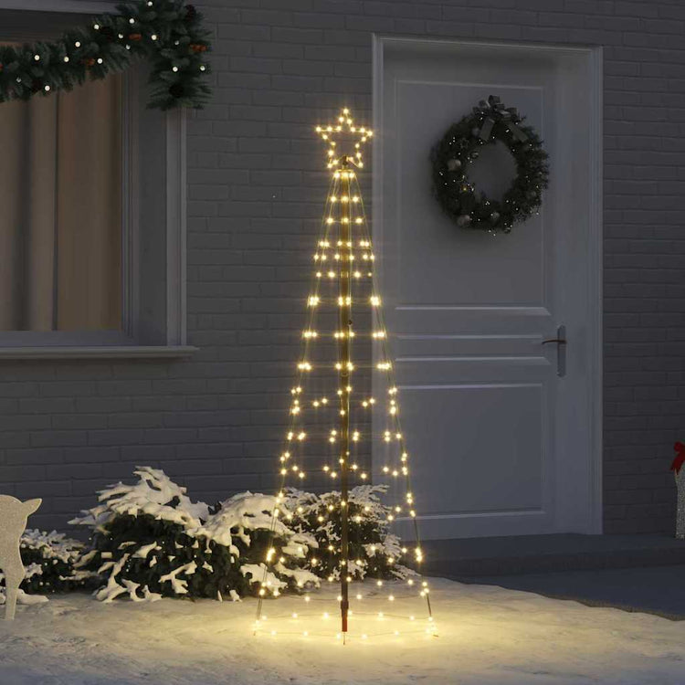 VidaXL LED-Weihnachtsbaum mit Erdspießen warmweiß 250 cm Eisen