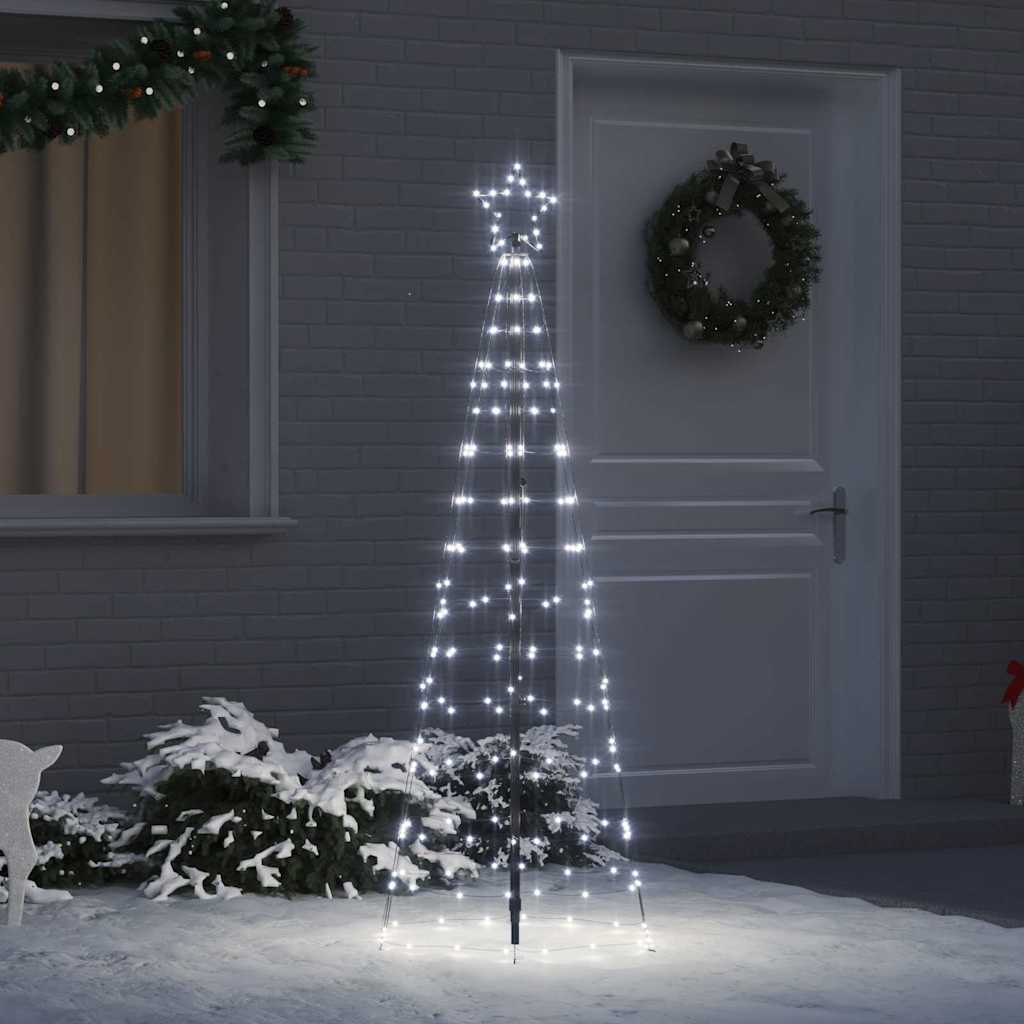VidaXL LED-Weihnachtsbaum mit Erdspießen kaltweiß 250 cm Eisen