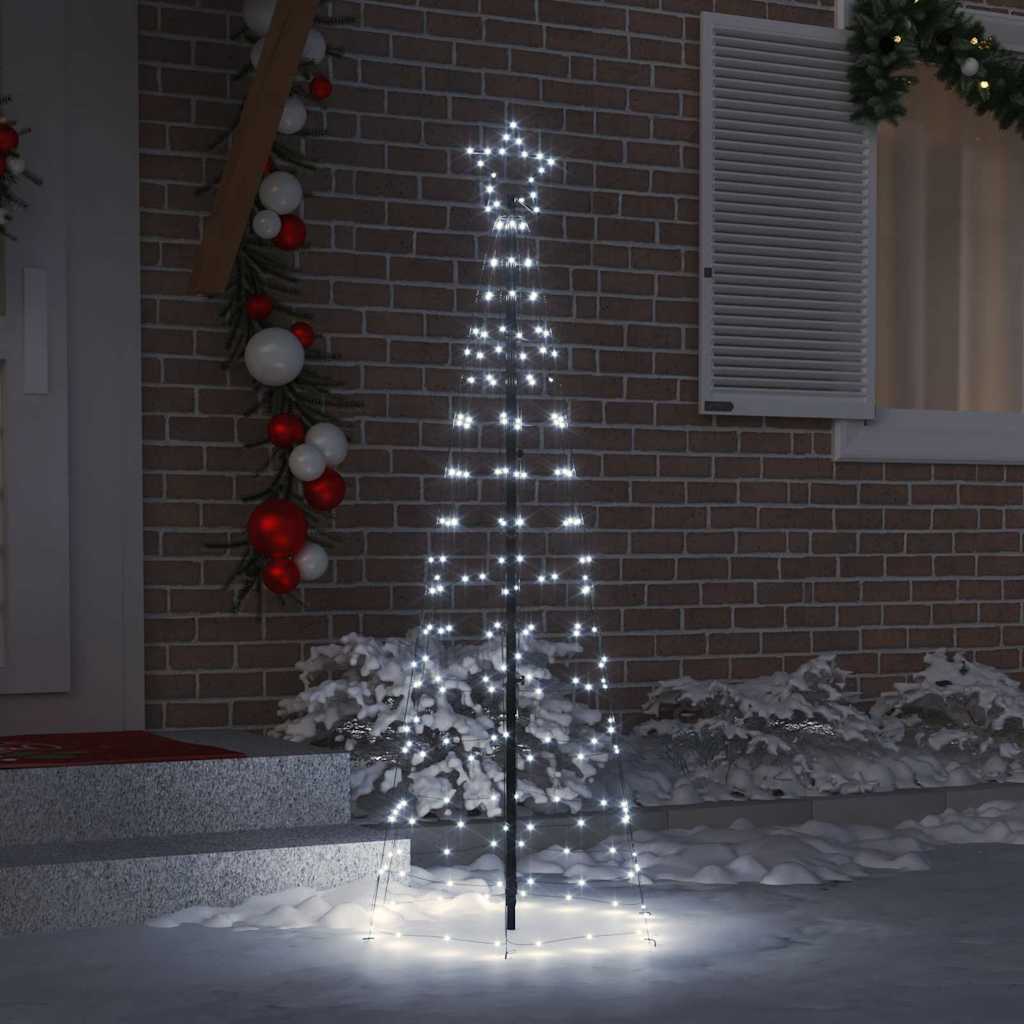 VidaXL LED-Weihnachtsbaum mit Erdspießen kaltweiß 250 cm Eisen