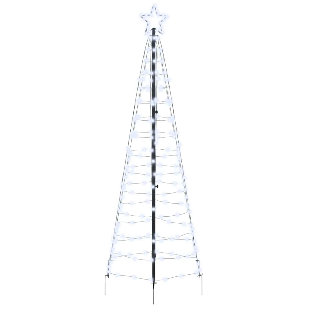 VidaXL LED-Weihnachtsbaum mit Erdspießen kaltweiß 250 cm Eisen