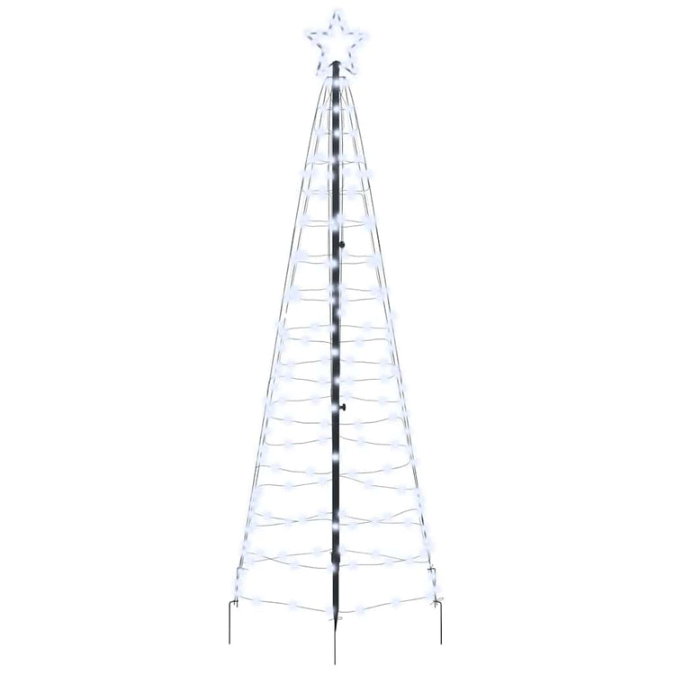 VidaXL LED-Weihnachtsbaum mit Erdspießen kaltweiß 250 cm Eisen