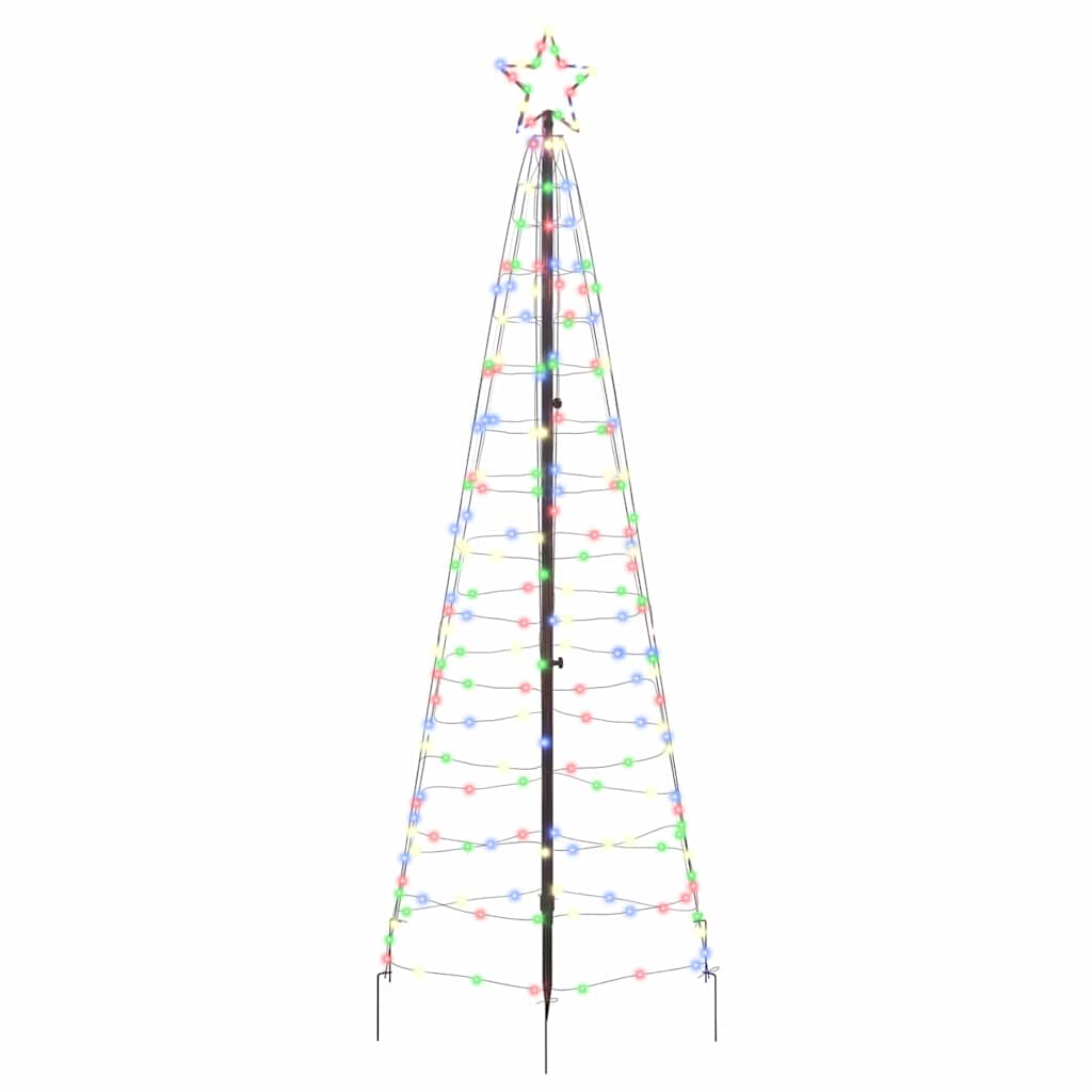 VidaXL LED-Weihnachtsbaum mit Erdspießen mehrfarbig 250 cm Eisen