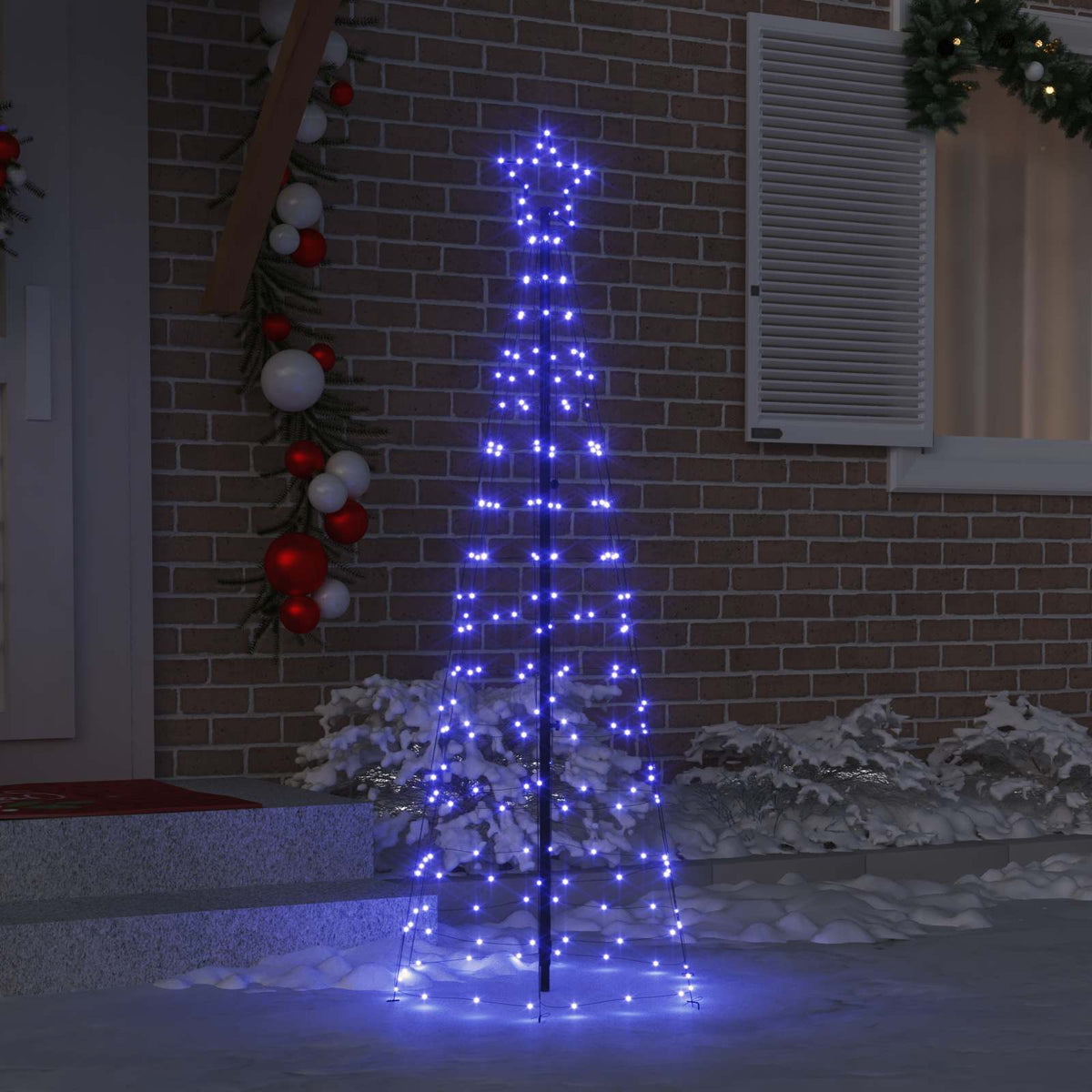 VidaXL LED-Weihnachtsbaum mit Erdspießen mit 390 LED blau 250 cm Eisen