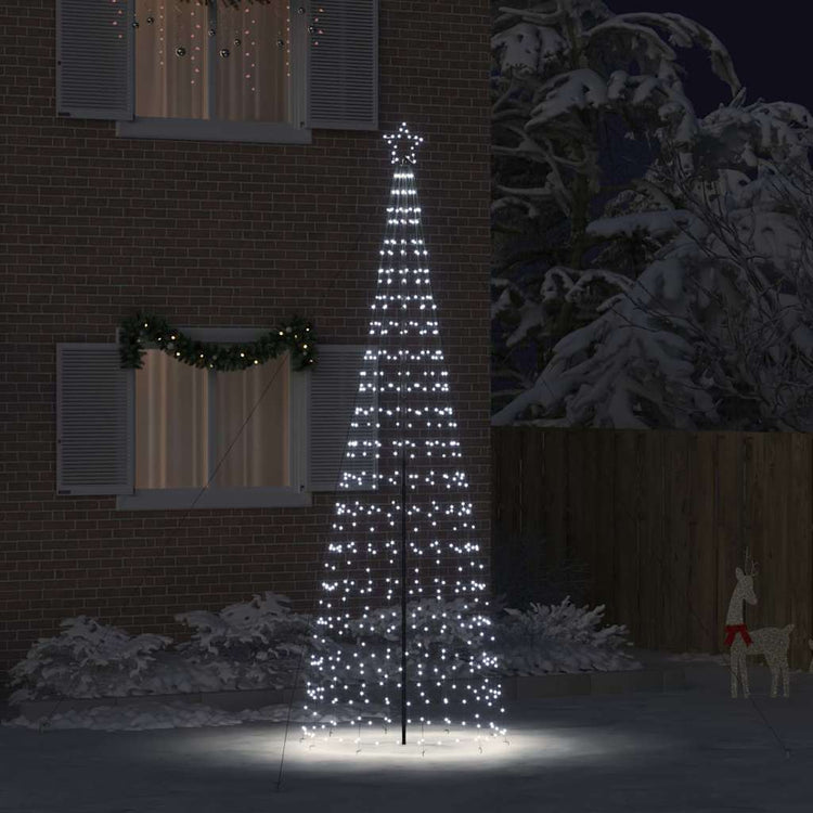 VidaXL LED-Weihnachtsbaum mit Erdspießen kaltweiß 400 cm Eisen