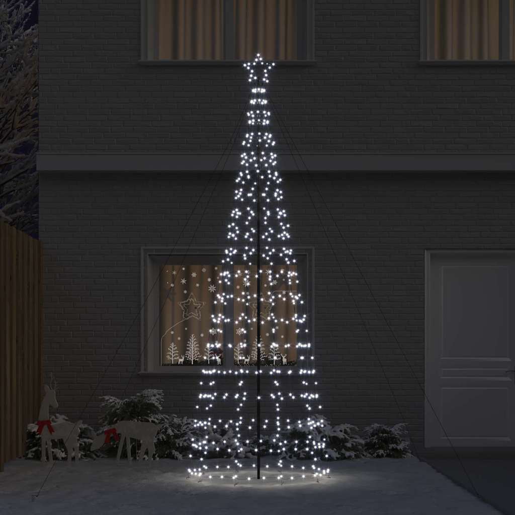VidaXL LED-Weihnachtsbaum mit Erdspießen kaltweiß 400 cm Eisen