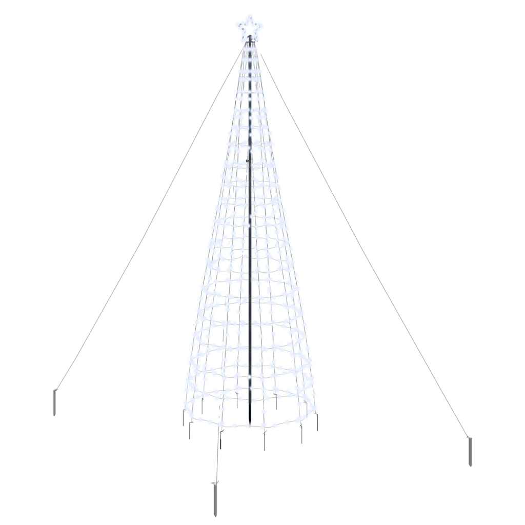 VidaXL LED-Weihnachtsbaum mit Erdspießen kaltweiß 400 cm Eisen