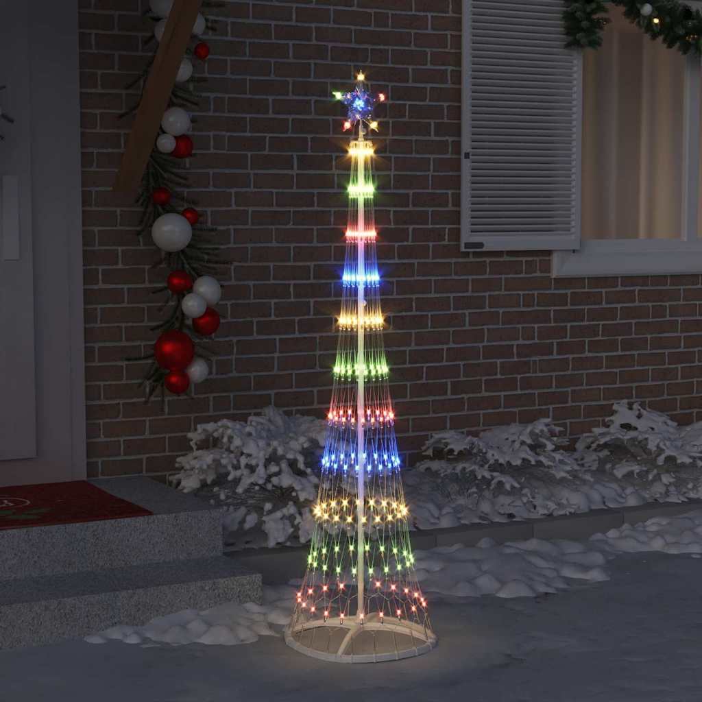 Vidaxxl LED-Weihnachtsbaum mit 230 LEDs, mehrfarbig, 51 x 51 x 190 cm, Metall