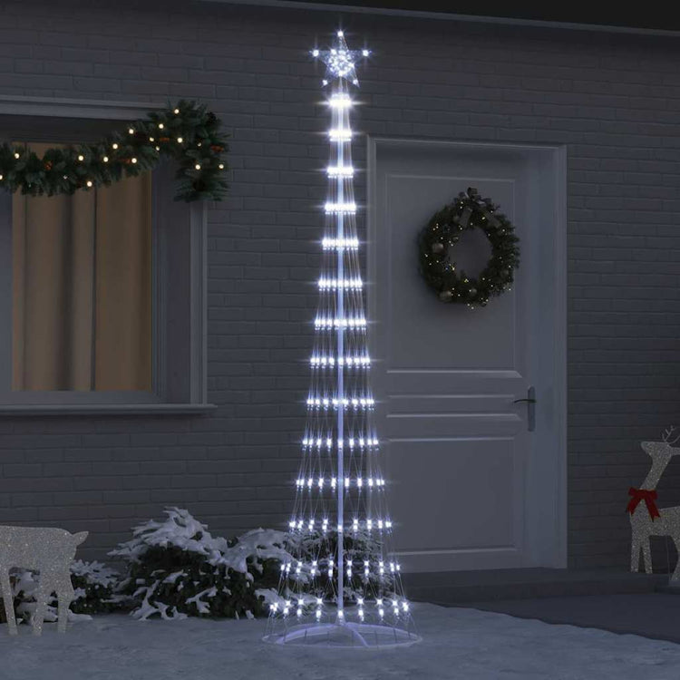 Vidaxxl LED-Weihnachtsbaum mit 290 LED kaltweiß 70 x 70 x 250 cm aus Metall