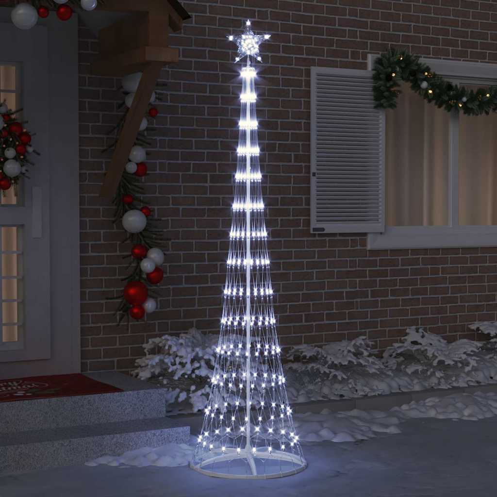 Vidaxxl LED-Weihnachtsbaum mit 290 LED kaltweiß 70 x 70 x 250 cm aus Metall
