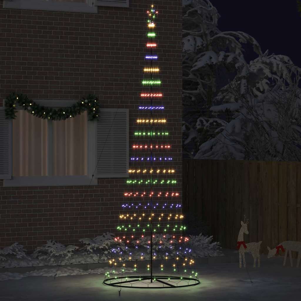 VidaXL LED-Weihnachtsbaum mit 455 LEDs, mehrfarbig, 184,5 cm, Metall