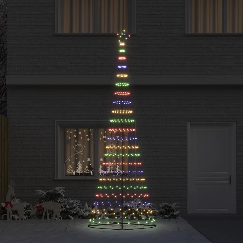 VidaXL LED-Weihnachtsbaum mit 455 LEDs, mehrfarbig, 184,5 cm, Metall