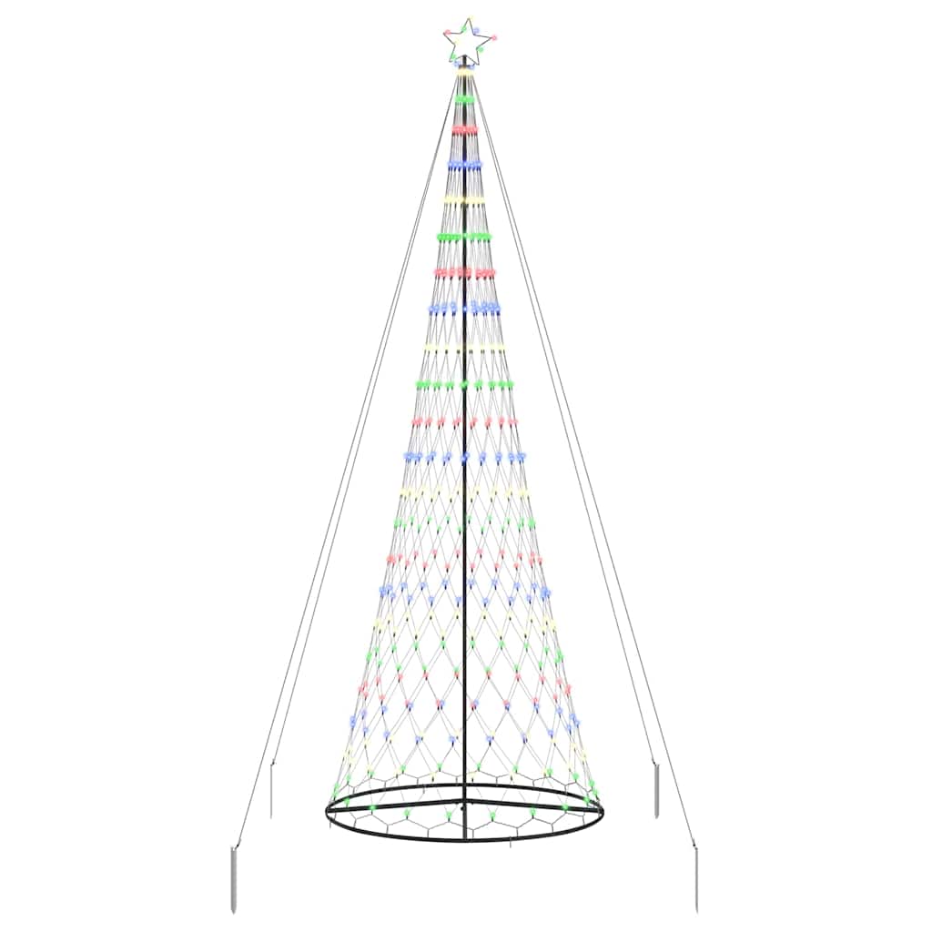 VidaXL LED-Weihnachtsbaum mit 455 LEDs, mehrfarbig, 184,5 cm, Metall
