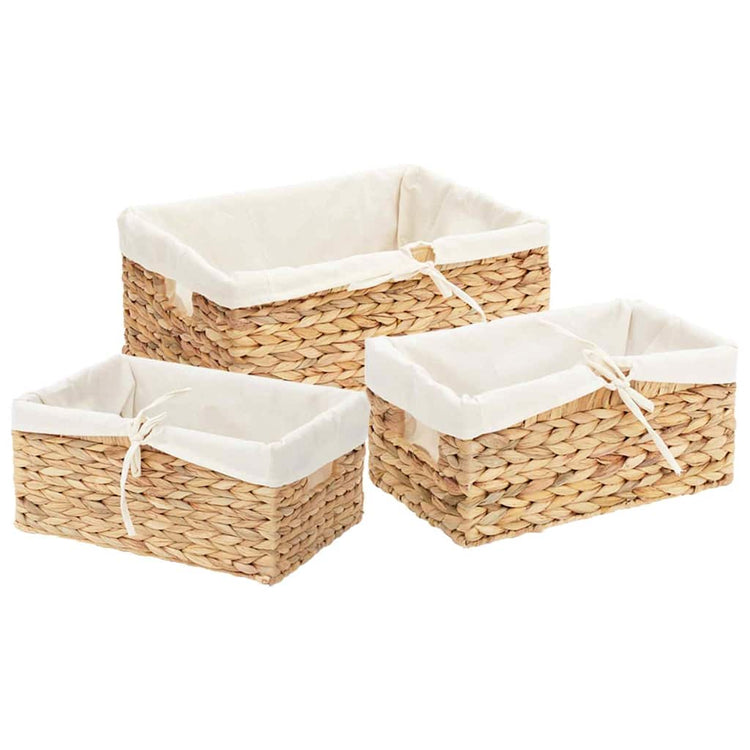 Vidaxl Aufbewahrungskörbe 3 Stück natur 40 x 30 x 18 cm Wasserhyazinthe
