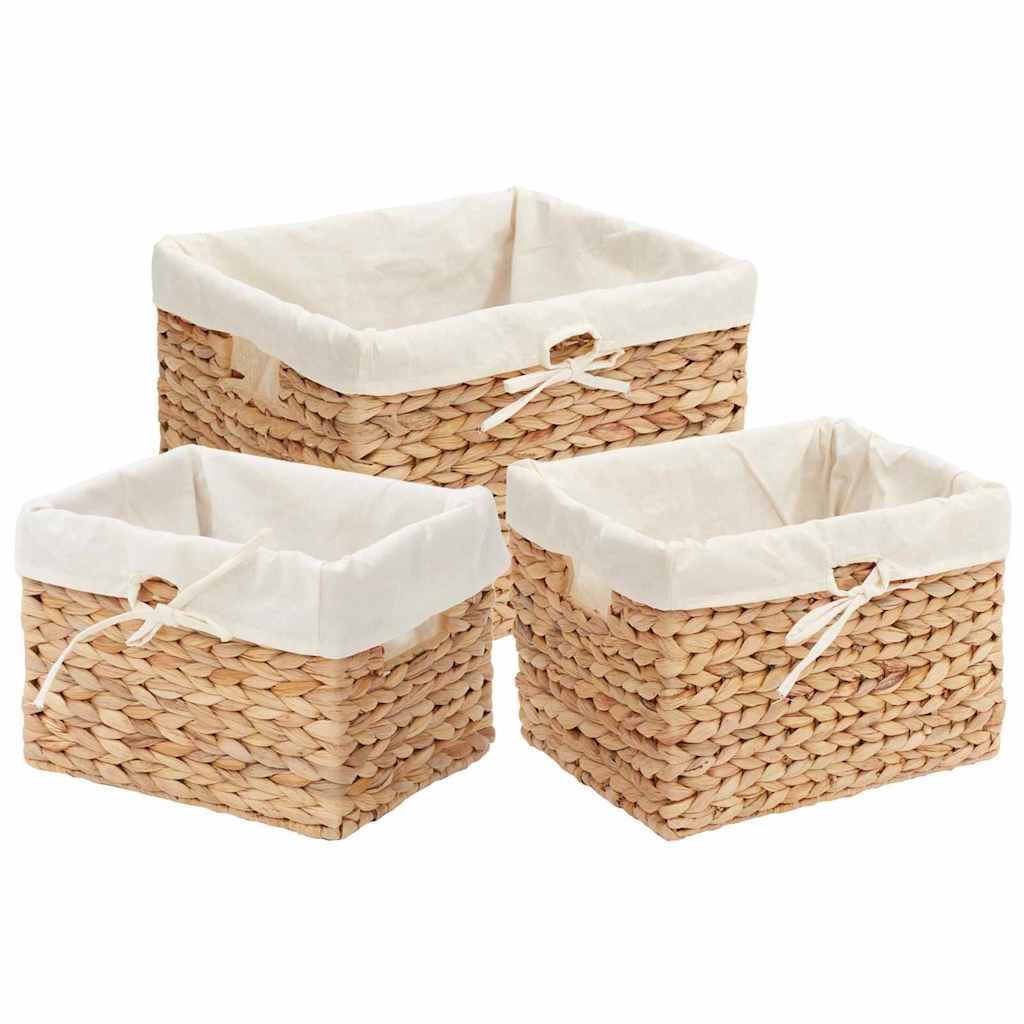 Vidaxl Aufbewahrungskörbe 3 Stück natur 35 x 30 x 25 cm Wasserhyazinthe