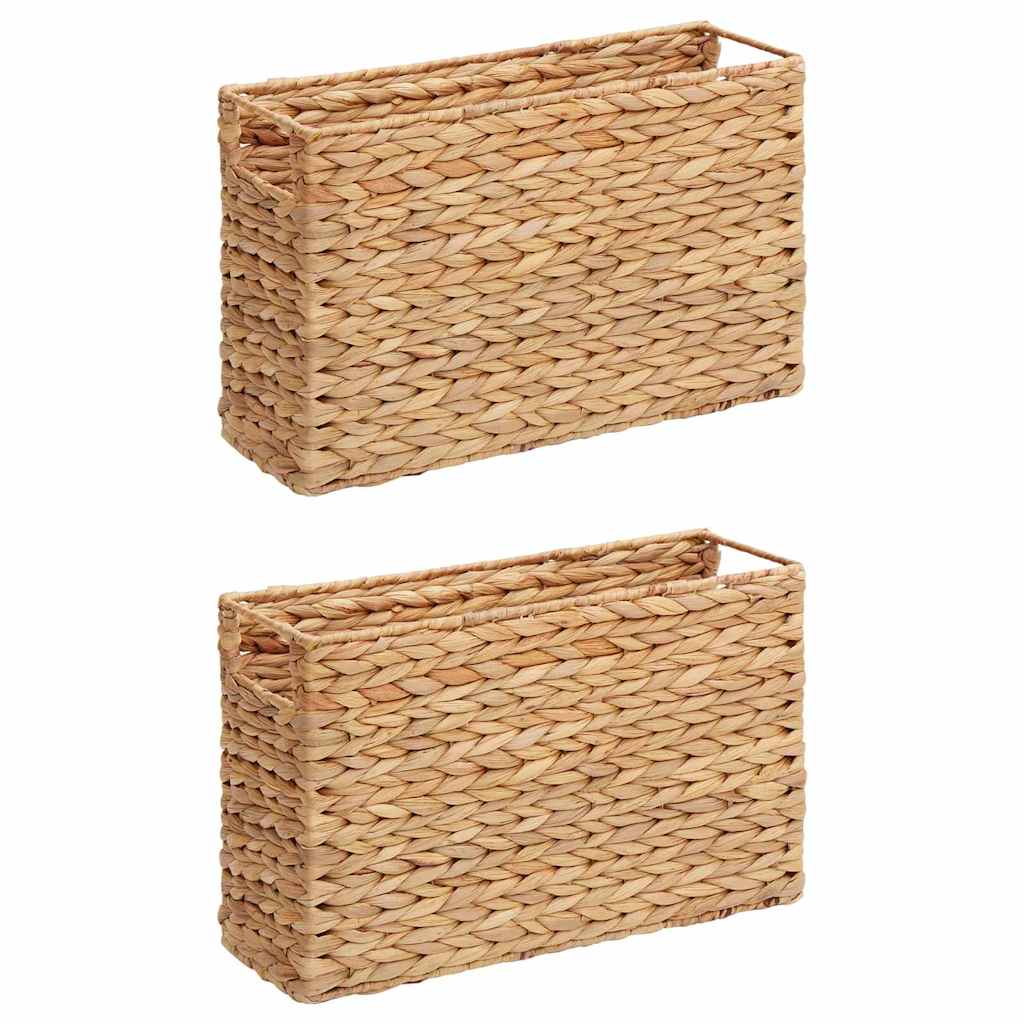 Vidaxl Zeitschriftenkörbe 2 Stück natur 39 x 14 x 25 cm Wasserhyazinthe