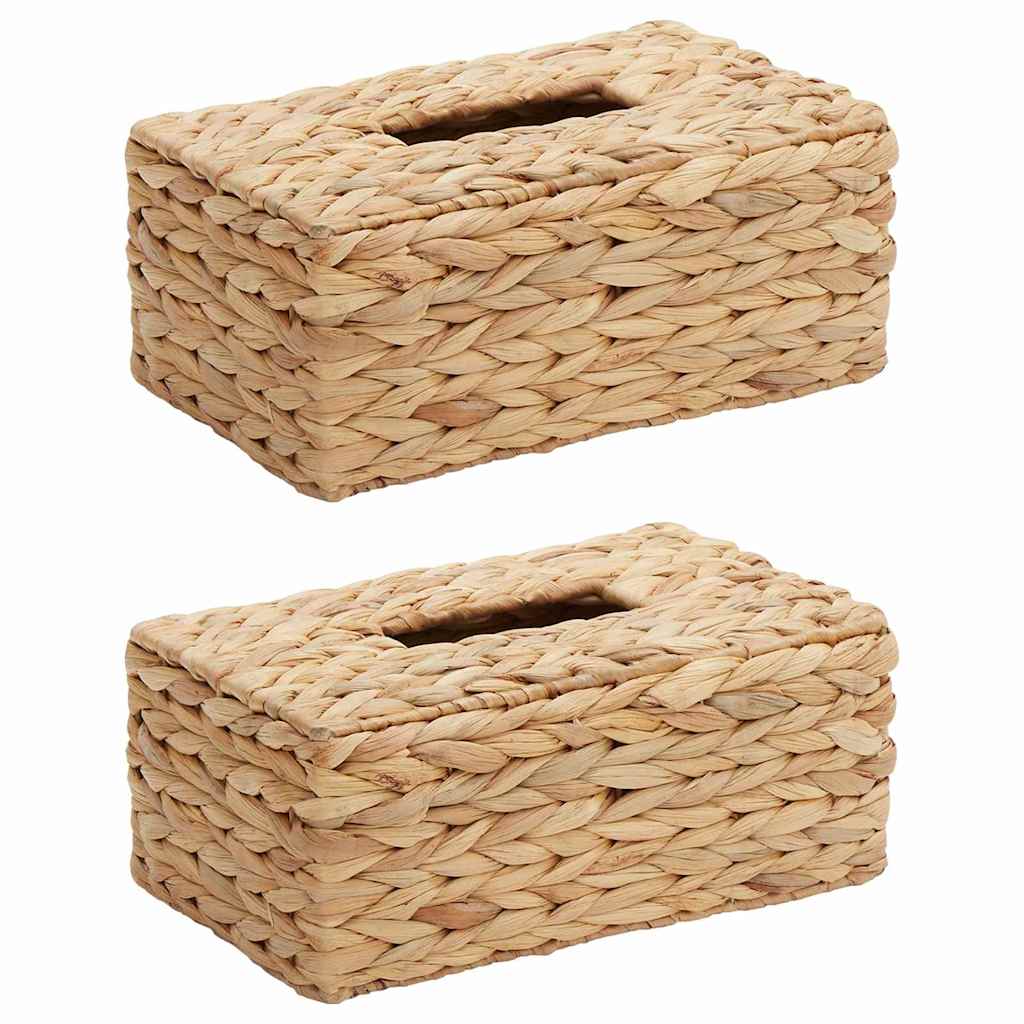VidaXL Taschentuchbox umfasst 2 Stück Wasserhyazinthe 27,5 x 16,5 x 14 cm natur