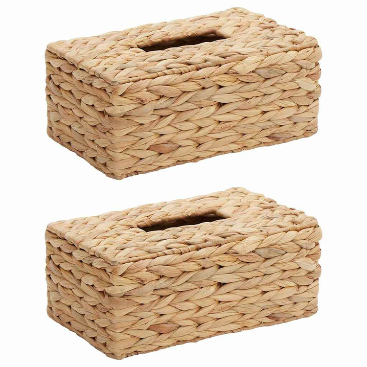 VidaXL Taschentuchbox umfasst 2 Stück Wasserhyazinthe 27,5 x 16,5 x 14 cm natur