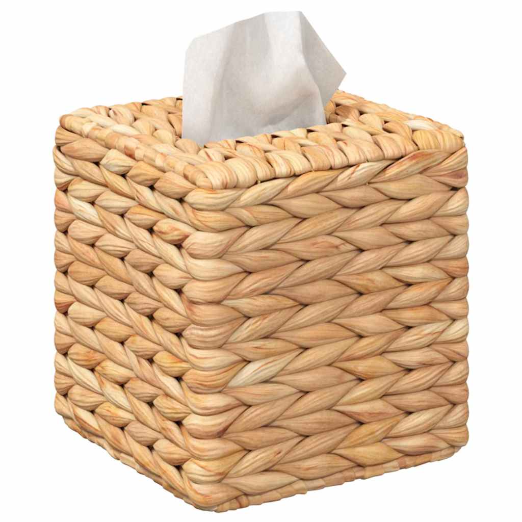 VidaXL Taschentuchbox umfasst 2 Stück Wasserhyazinthe 14,5 x 14,5 x 15 cm natur