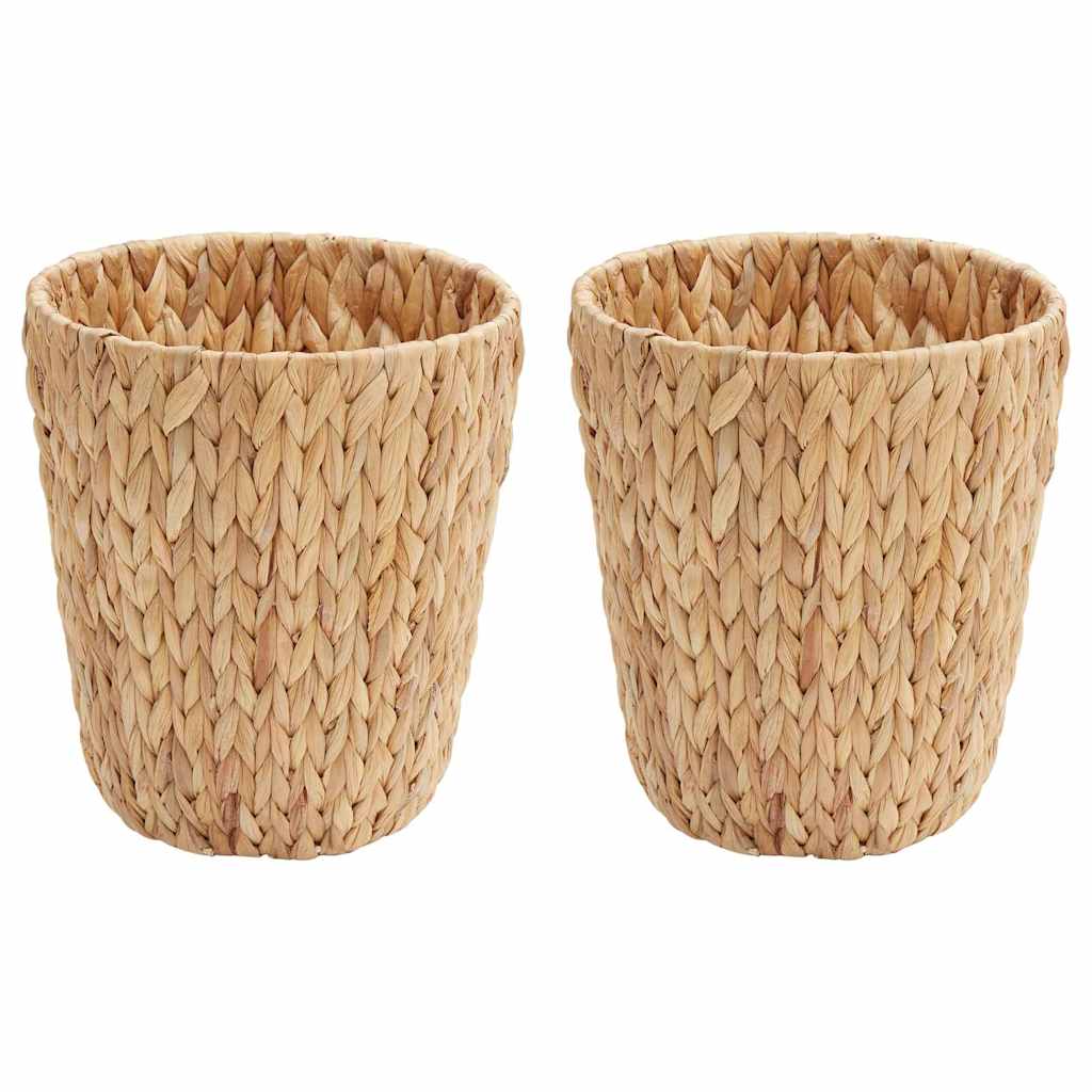 Vidaxl Papierkörbe 2 Stück natur 26 x 26 x 29 cm Wasserhyazinthe