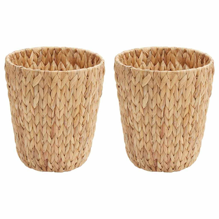 Vidaxl Papierkörbe 2 Stück natur 26 x 26 x 29 cm Wasserhyazinthe
