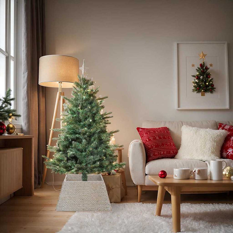 Vidaxx Weihnachtsbaumkragen weiß 70 x 70 x 28 cm Wasserhyazinthe