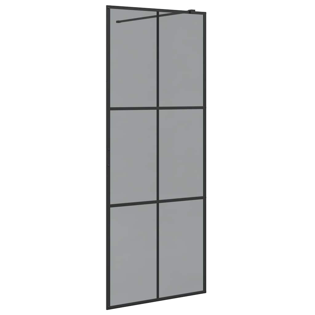 Vidaxx begehbare Duschwand schwarz 80 x 195 cm Hartglas