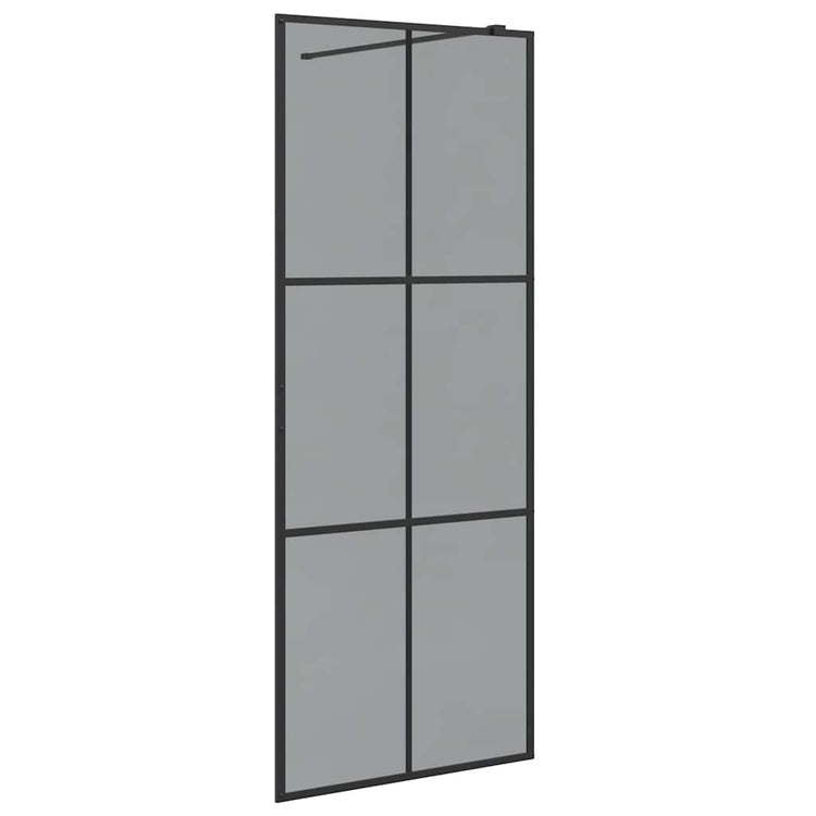 Vidaxx begehbare Duschwand schwarz 80 x 195 cm Hartglas