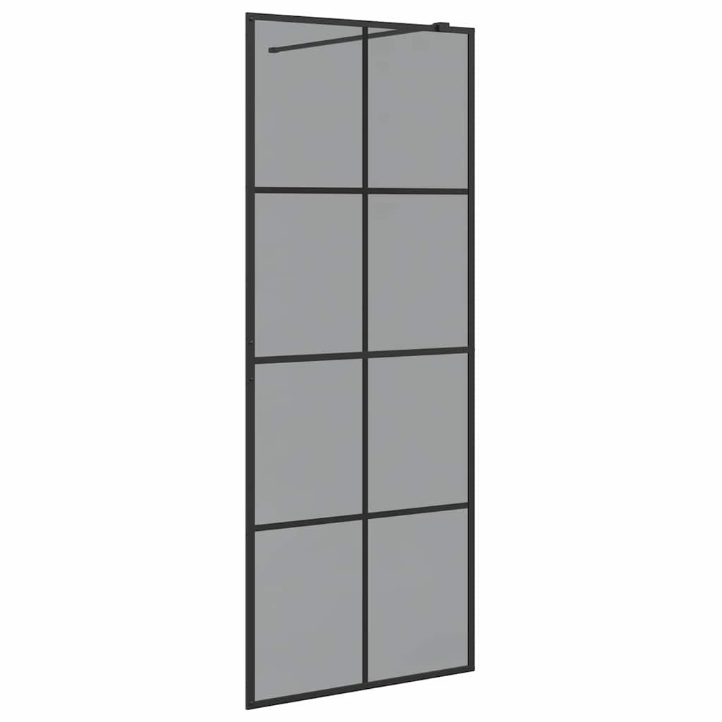 Vidaxx begehbare Duschwand schwarz 80 x 195 cm Hartglas