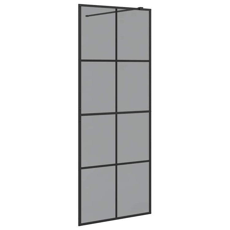 Vidaxx begehbare Duschwand schwarz 80 x 195 cm Hartglas