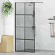 Vidaxx begehbare Duschwand schwarz 90 x 195 cm Hartglas
