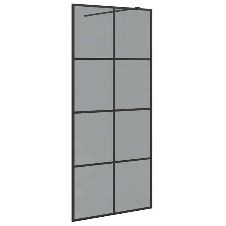 Vidaxx begehbare Duschwand schwarz 90 x 195 cm Hartglas