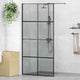 Vidaxx begehbare Duschwand schwarz 100 x 195 cm Hartglas