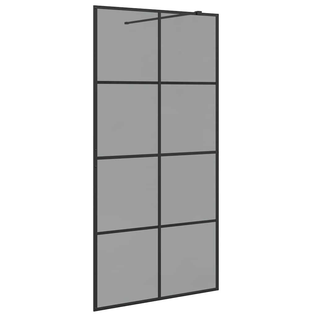 Vidaxx begehbare Duschwand schwarz 100 x 195 cm Hartglas